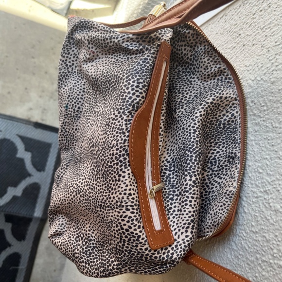 crossbody purse - cognac color - faux leather - Picture 5 of 6